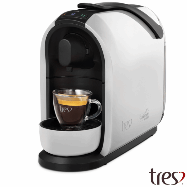 Cafeteira Tres MIMO, Reservatório de Água 0,95 Litros, Descarte Automático das Cápsulas Usadas, Design Italiano. Branco 127V