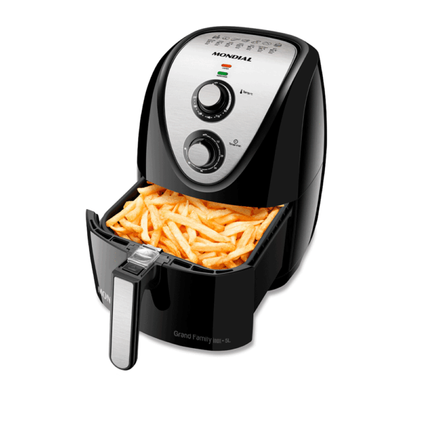 Fritadeira Air Fryer Mondial sem Óleo, Air Fryer, 5L com Timer - AFN-50-BI Preto/ Inox 220V