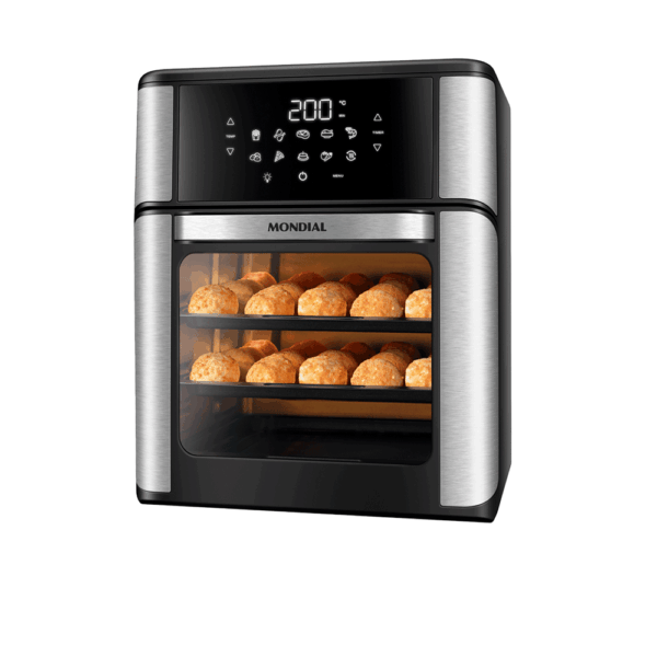 Fritadeira Elétrica Mondial Forno Oven sem Óleo 12L, com Timer - AFO-12L-BI, Preto / Inox 127V