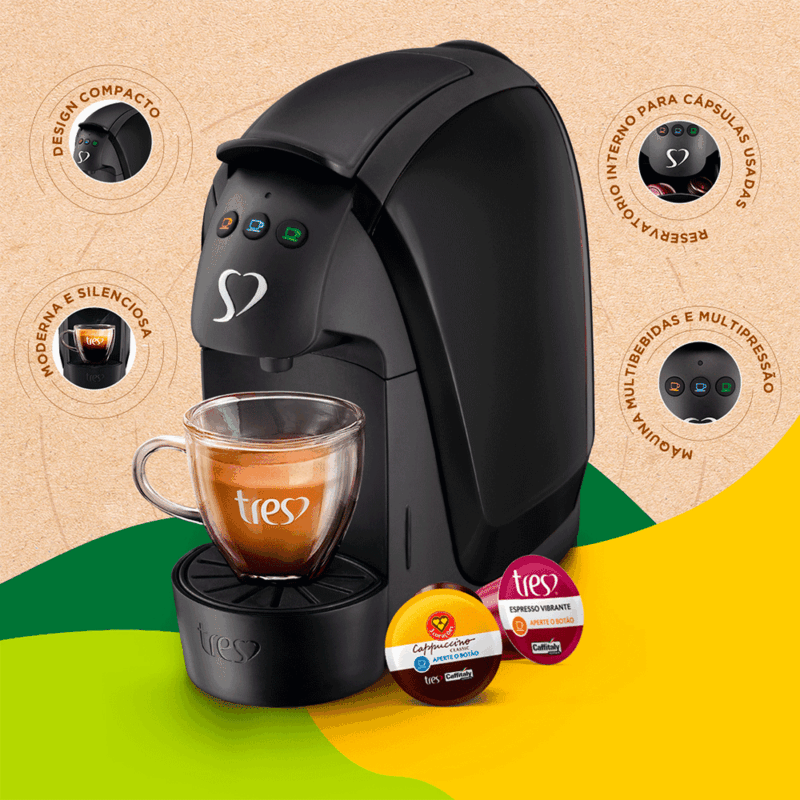 Cafeteira Espresso Três Corações Luna, Multibebidas, Automática, Preta, 1200W 220V - Image 5