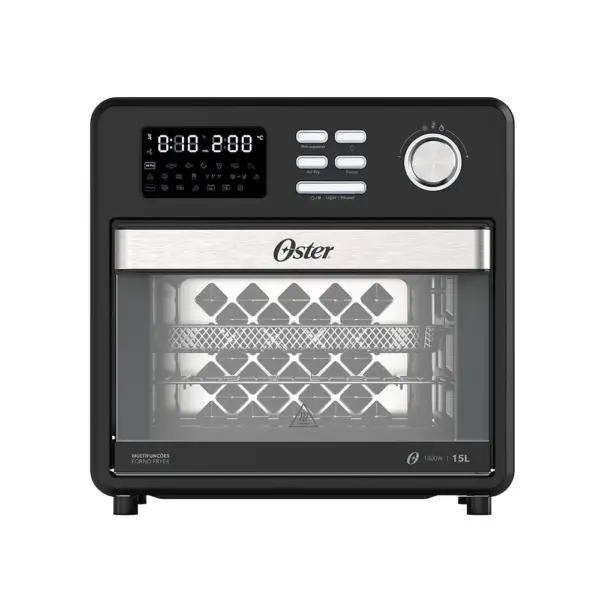 Forno Fryer Oster 15L, OFOR160, Função Turbo Convecção Preto 220V