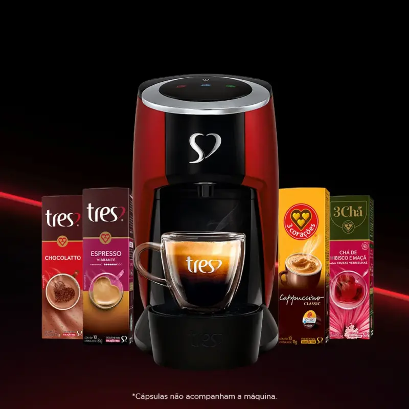 Cafeteira Espresso Três Corações Touch, Multibebidas, Automática, Vermelha 127V - Image 4