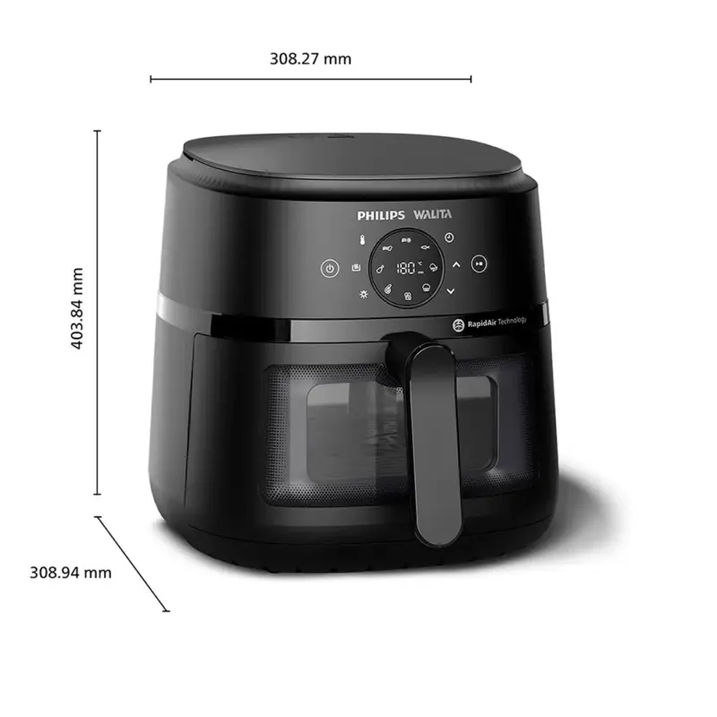 Fritadeira Airfryer Digital Série 2000 XL Philips Walita, 1700W, NA230, Preto 127V - Image 3