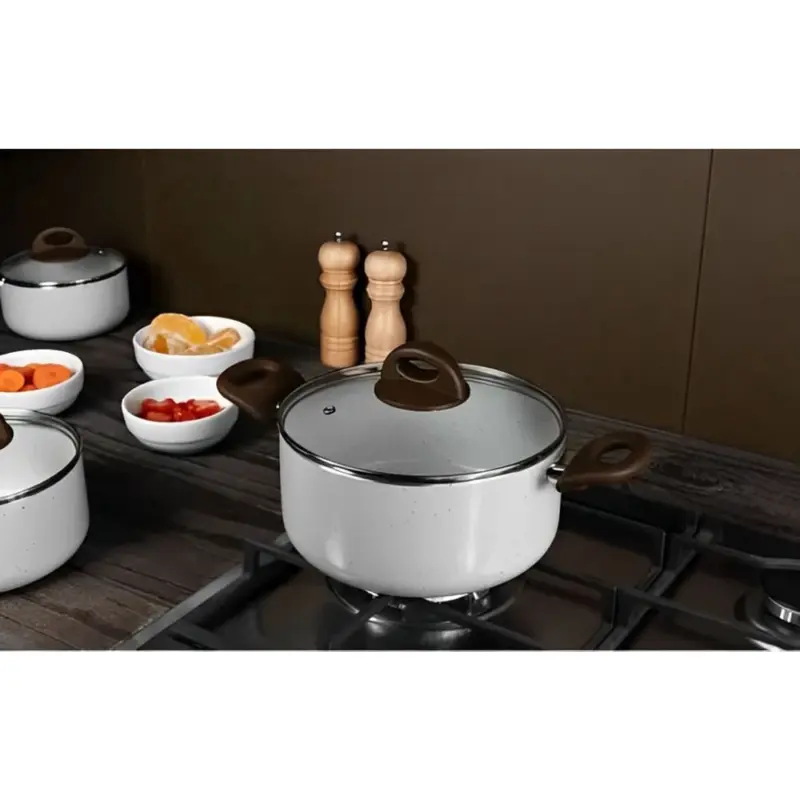 Jogo De Panelas 5 Peças Ceramic Life Vanilla Brinox - Image 2